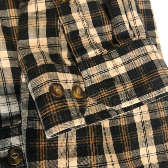 Carhartt Brown Tan Black XL Relaxed Fit Plaid Button Down Long Sleeve Work shirt - Picture 7 of 10
